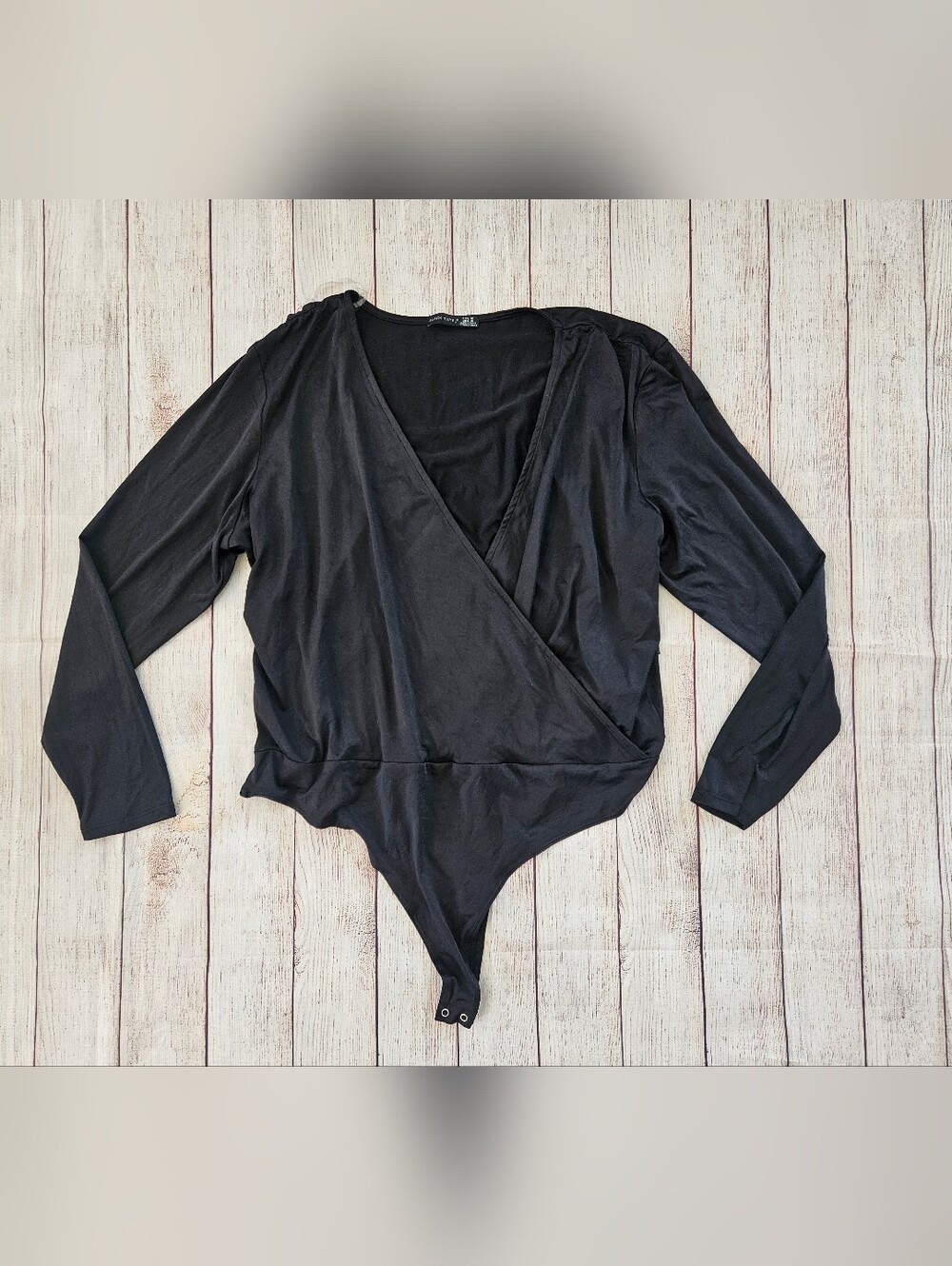 Black Tape Brand Long Sleeve Wrap Bodysuit